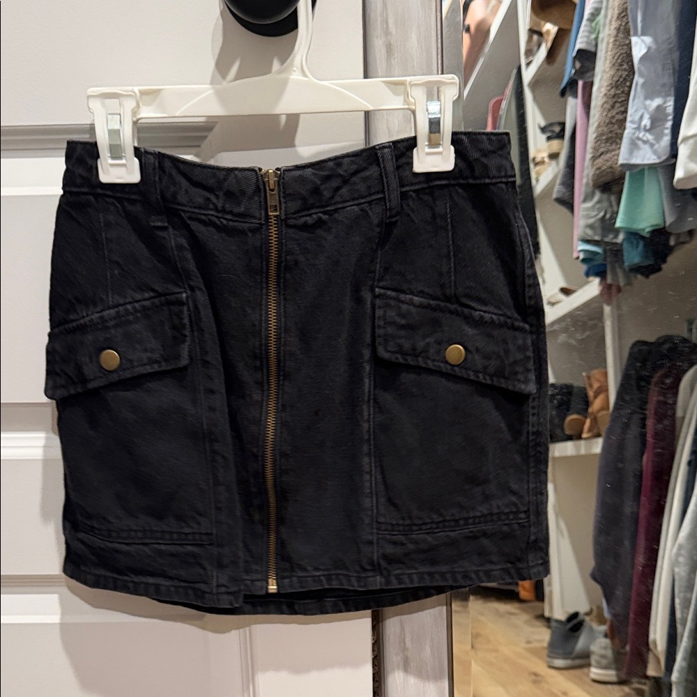Forever 21 Black Mini Skirt with Gold Accents